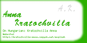 anna kratochvilla business card